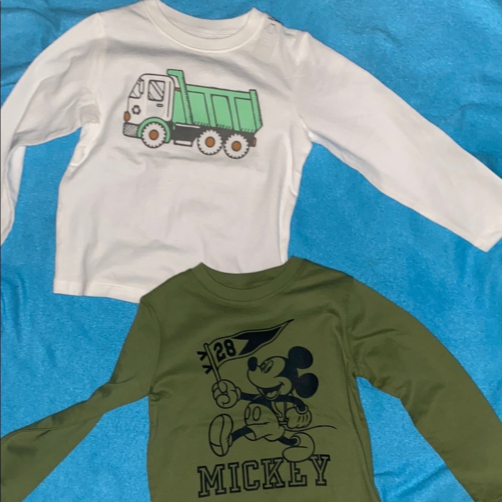 Disney Long Sleeve Tees White and Green